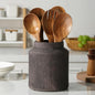 Farmhouse Ceramic Farmhouse Kitchen Utensil Holder for Countertop, Rustic Cooking Utensil Holder Crock Fit for Kitchen Counter. 6.1 x 6.1 x 7 IN