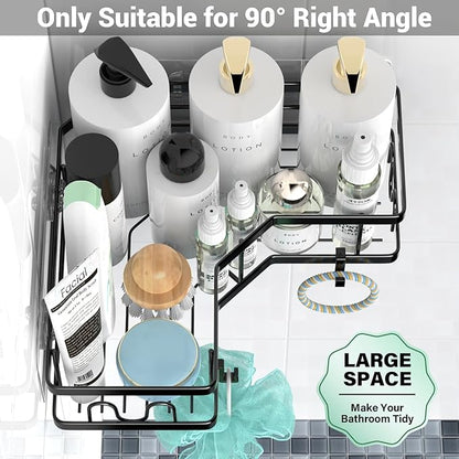 AKTECKE Corner Shower Caddy Bathroom Organizer: Stainless Steel Adhesive Shower Rack - 3Pack No Drilling Shower Shelf - Rustproof Bathtub Organizer