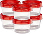 ELEGANT DISPOSABLES (4 Ounce 20 Pack) Twist cap Containers Clear Bottom With Red Top Screw on Lids Twist Top Food Storage Freezer Containers