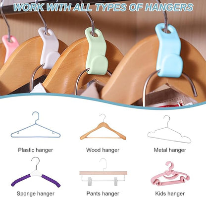 100 PCS Hanger Connector Hooks - 2024 New Space Saving Hangers for Closet Organizers and Storage Hangers Hooks,Hanger Clips Plastic Hangers for College Dorm Room Essentials (White)