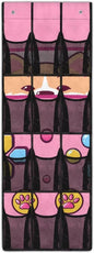 Over The Door Hanging Storage Pockets, Behind The Door Organizer, Closet Door Organizer with 12 Mesh Pockets for Bedroom Bathroom,Cute Dog