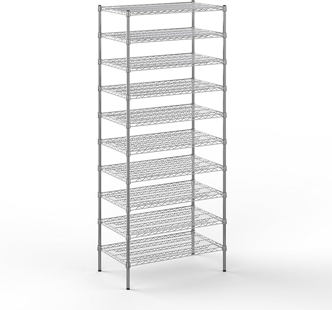 21" Deep x 36" Wide x 86" Height Wire Shelving Kit | 10-Tier | NSF Commercial Storage Rack Unit