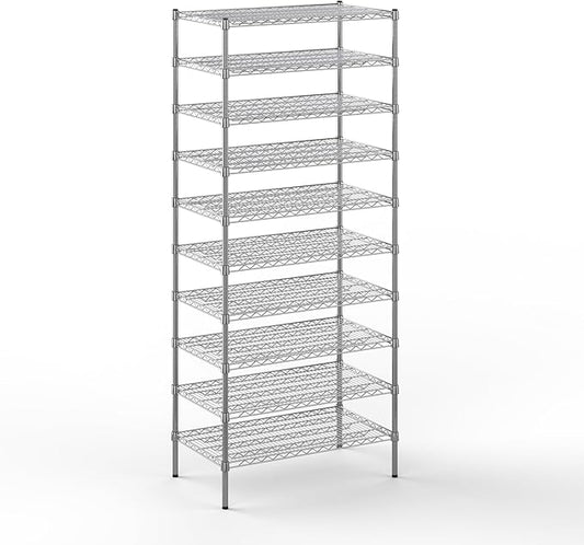 21" Deep x 36" Wide x 86" Height Wire Shelving Kit | 10-Tier | NSF Commercial Storage Rack Unit