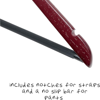 Honey-Can-Do No Slip Wooden Coat Hangers, Cherry Wood,(Pack of 72)