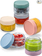 NETANY 2oz Glass Salad Dressing Containers, 6-Pack Small Sauce Containers with Lids and Mini Condiment Cups Containers,To Go Glass Jars for Meal Prep Lunch box
