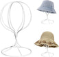CHADWICK White Iron Ball Hat Rack, Short Display Stand for Fedora, Baseball Cap, Wig Storage, 6.7" x 10.6", Single Unit