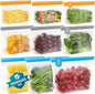 Dishwasher Safe Reusable Storage Bags Stand Up - BPA Free Reusable Sandwich Bags - Leakproof Gallon Freezer Bags, Silicone Food Storage Bags - Multicolor 3 Gallon + 3 Sandwich + 3 Snack Bags