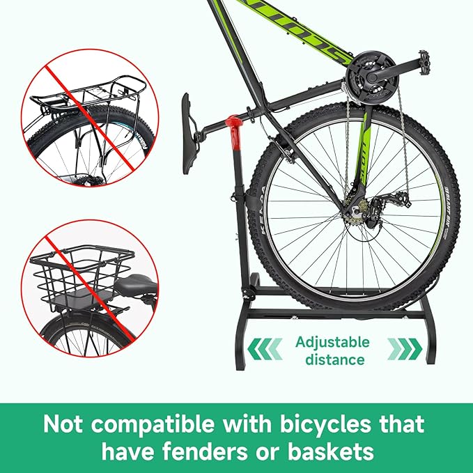 Vertical Bike Stand,Freestanding Space-Saving Bike Rack with Adjustable Height,The Original Vertical Bicycle Floor Stand for Garage Storage, Indoor and Outdoor-Safe & Secure Bike Storage Rack