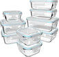 S SALIENT 18 Piece Glass Food Storage Containers with Lids, Glass Meal Prep Containers, food storage Containers for Food Storage, BPA Free & Leak Proof (9 lids & 9 Containers)