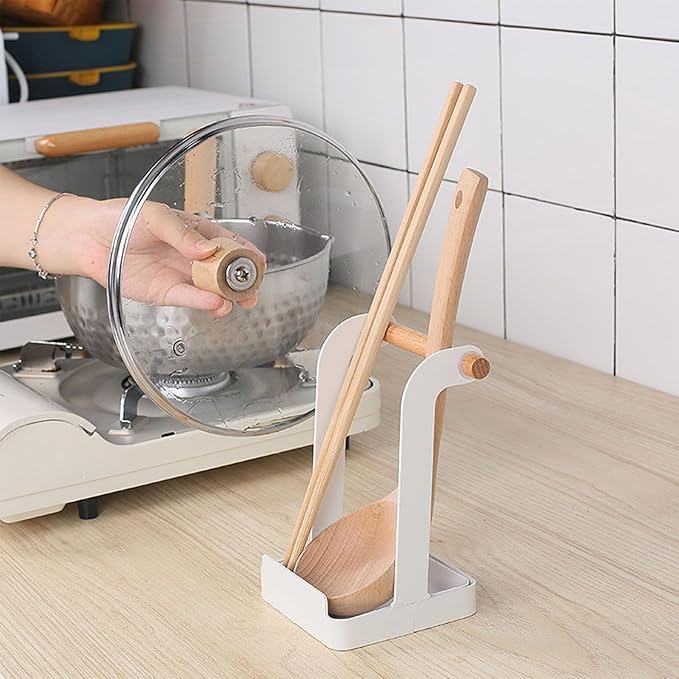 TOPINCN Pot Lid Holder, Multifunctional Pot Lid Ladle Holder Stand Kitchen Cookware Organizer Rack Spoon Rest Stand Cooking Utensil Rest, Cutting Board Rest Kitchen Utensils Drip Tray