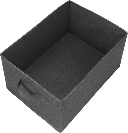 Clothings Collapsible Storage Bins, Foldable Organizers and Storage Baskets Cube Storage Bin for Bedroom Living Room (4 Pack) (Black, 15.4x11.4x7.9inch)