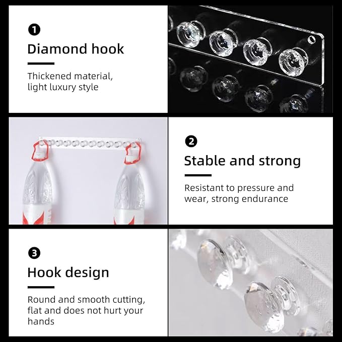 4 Pieces Clear Necklace Holder, Jewelry Storage Box Hanging, Jewelry Hanger, Wardrobe Accessories, Necklace Hook, Jewelry Hanging Organizer, Necklace Storage, Acrylic Hanger