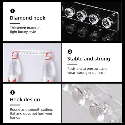 4 Pieces Clear Necklace Holder, Jewelry Storage Box Hanging, Jewelry Hanger, Wardrobe Accessories, Necklace Hook, Jewelry Hanging Organizer, Necklace Storage, Acrylic Hanger
