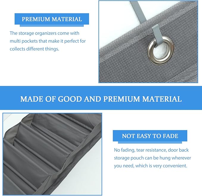 Gray 6-layer Fabric Wall Hanging Storage Pouch Multi-function over Door Shoe Organizer Large Capacity Household Sundries Bag for Closet and Entryway