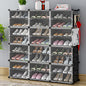 Free Standing Shoe Racks DIY Shoe Organizer Stackable Shoe Cabinet for Closet Entryway Living Room Small Space Shoe Shelves Clear Door Easy Assembly
