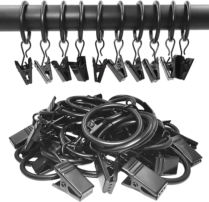 20 Hooks with Clips for Hat Rack