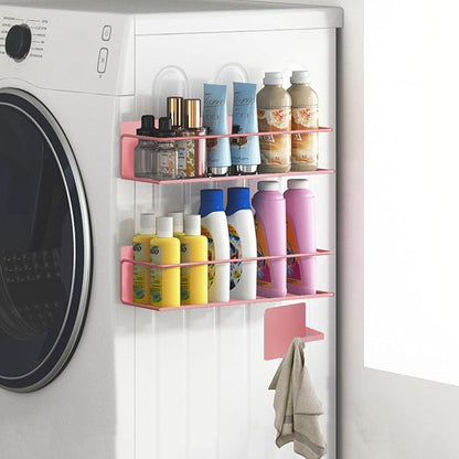 Magnetic Spice Rack For Refrigerator, Space Saving Magnetic Shelf For Fridge Pink 2 Pack With Magnetic Paper Towel Holder