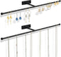 2 Pack Wall Jewelry Organizer, 14.5'' Necklace Holder for Hanging Earring, Ring, Bracelet, Hairband, Glasses Storage, Decorative Space-Saving Jewelry Display-Black