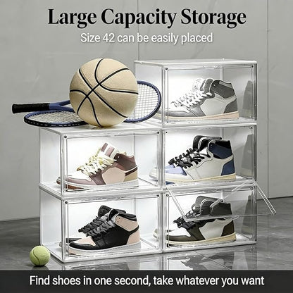 Clear View LED Illuminated Shoe Storage Box Design for Displaying Shoe Collections Domestic Settings Clear LED