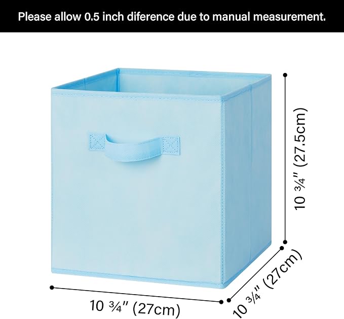 GRANNY SAYS 11x11 storage cubes for shelves, Rainbow-colored Storage Boxes for Cube Storage, 11-inch Cube Storage Bins for Organizing Clothes, Toys, and Books, Set of 6