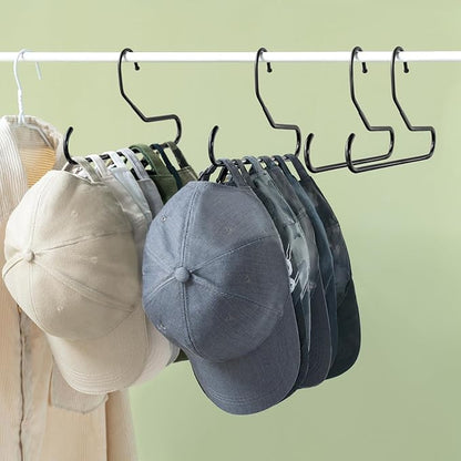 Mkono Hat Organizer for Baseball Caps Metal Hat Rack for Closet Hat Hangers Baseball Cap Holder Hat Storage Organizer Holds 40 Caps, Set of 4, Black