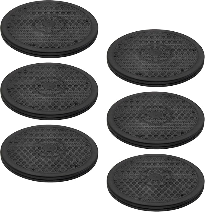 MUKCHAP 6PCS 10 Inch Rotating Swivel Stand, 360 Degree Black Bonsai Turntable with Steel Ball, Rotating Displaying Stand for Table Top, Monitor, Plant