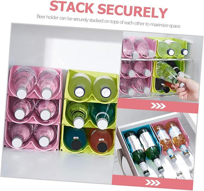 Luxshiny 3pcs Beverage Storage Rack Beer Bottle Stand Stackable Soda Can Holder Kitchen Rack Organize Your Pantry