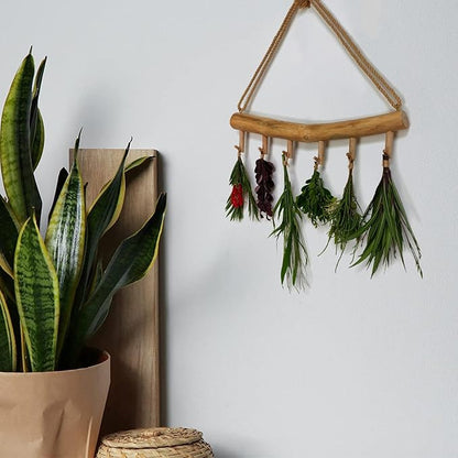 15.7-Inch Rustic Wood Wall Hanging Jewelry Organizer - Handmade Natural Wood Logs Branch Decor with 6 Hooks for Necklace, Earring, Bracelet Storage - Farmhouse, Cabin, Bathroom Home Décor