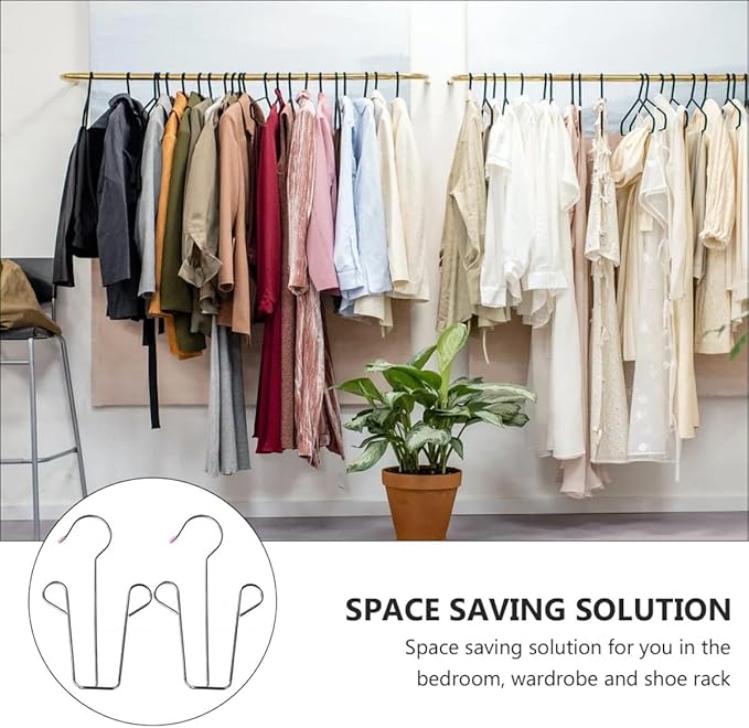 2pcs Stainless Steel Shoes Drying Rack with Anti-slip Windproof Hanging Hooks, Thickened Shoe Organizer for Balcony and Closet Storage