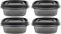 Bundle Food Storage Container Set, Easy Find Lids with Chalk Pen And Chalk Labels (Silver, 1.25 Cup Pack of 4)