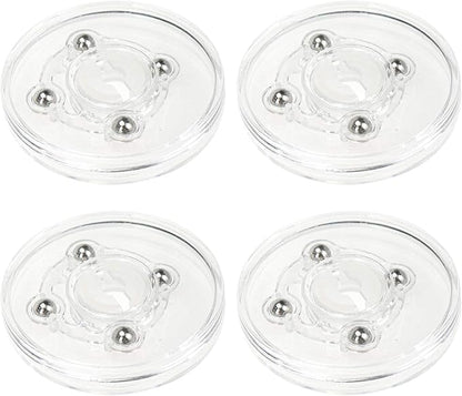 Geesatis 4 Pcs Acrylic Tiny Lazy Susan 2.5 inch Rotating Turntable Organizer Bearings Round Swivel Plate, Smooth Swivel Plate for Kitchen Base Turn Dining Table, Clear