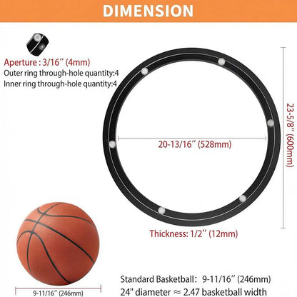 TamBee 24 Inch Lazy Susan Hardware 600 lbs Load Capacity Heavy Duty Turntable Bearing Large Lazy Susan Parts Kit Rotating Ring Mechanism for Dining Tables, Woodworking(Base Only, Black)