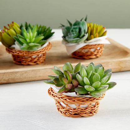 Bright Creations Mini Woven Basket Set - 3.1 x 1.2 in, Rustic Brown, 24-Pack - Bulk Mini Woven Baskets for Favors & Crafts