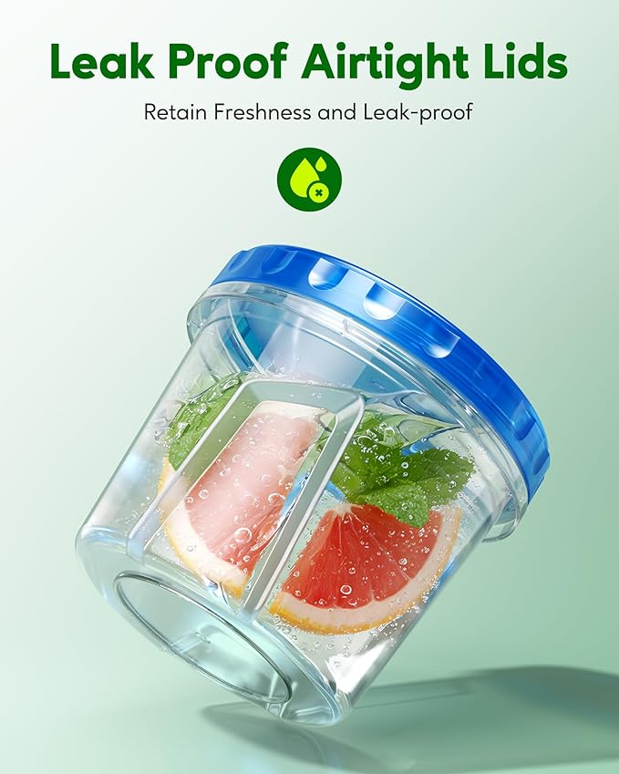 Canfanni 8 Pack-24 OZ Freezer Storage Containers, Plastic Soup Container with Lids, BPA Free Food Storage Containers with Twist Top Lids, Reusable, Microwave and Dishwasher Safe