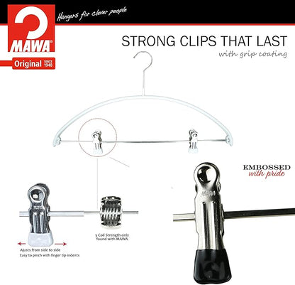 Mawa Narrow Petite Clothing Hangers, Steel Hanger with Non-Slip Coating, for Shirts, Dresses, Suits, Pants, Skirts, Camisoles, Jackets, 360-degree Rotatable Hook