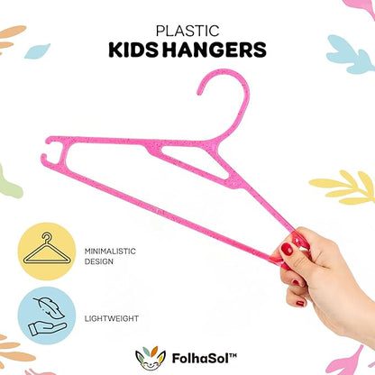 Kids Plastic Hangers (20 Pack, Crimson), 11.4 Inch Colored Translucent Hangers for Baby/Toddler Clothing (Girls and Boys Aged 2 to 6)