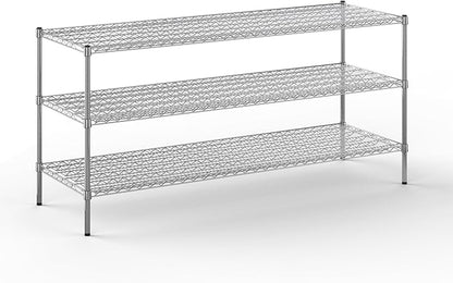 24" Deep x 72" Wide x 34" Height Wire Shelving Kit | 3-Tier | NSF Commercial Storage Rack Unit