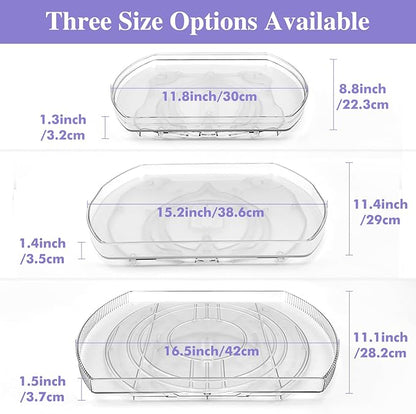 Incostar 360° Rotating Lazy Susan Turntable - Multifunctional Rectangular Organizer for Refrigerator, Cabinet, Pantry, and Kitchen Countertop (15.2" x 11.4", 2 Pack)