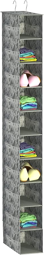 Libeder Hanging Shoe Organizer,10-Shelf Hanging Closet Organizers and Storage Shoes Organizer Shelves Hanging Shoe Rack Holder with 6 Mesh Side Pockets