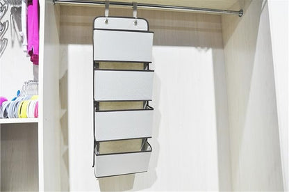 4 Pockets Wall Mount Over The Door Closet Storage Organizer Durable Non-Woven Fabric Hanging Bag for Toys Towels Bottles Sunglasses Cosmetics Magazines