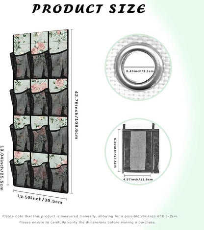Hanging Storage Bags,Rose Shoe Organizer Door Hanger,Space Saver Hanging Shoe Storage Hanging Bag Waterproof Reusable
