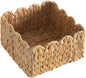 Scalloped Basket, Wicker Storage Baskets, Hand Woven Baskets for Shelves,Natural Baskets for Organizing (Water Hyacinth(S-9.5" L x 9.5" W x 5.5" H))