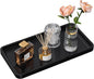 Bathroom Vanity Tray for Countertop - Bamboo Organizer Tray for Dresser Tops, Toilet, Perfume Small Decorative Tray Wood Tray for Home Decoration 11.81” L x 6.1” W x 0.79” H Black