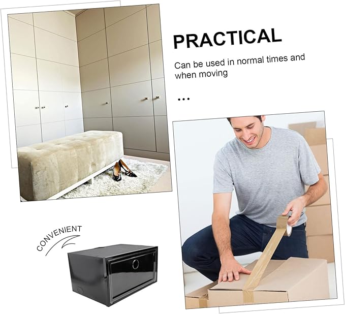 Ciieeo 1pc Shoes Organizer Box Side Opening Door Plastic Storage Container for Sneakers and Boots Dust Shoe Storage for Home Use