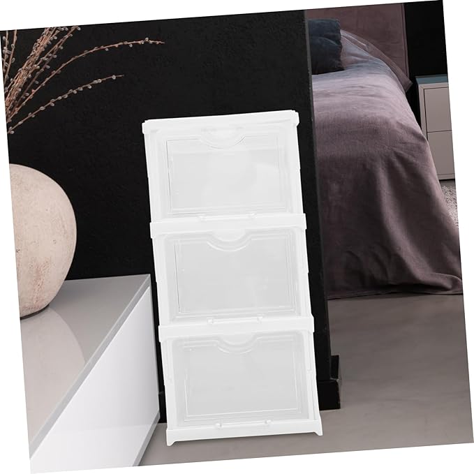 Garneck Shoe Boxes Stackable Lids Storage Organizer Box for Shoes Material Bins for Organization