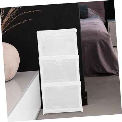 Garneck Shoe Boxes Stackable Lids Storage Organizer Box for Shoes Material Bins for Organization