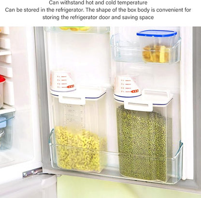 Milltrip Rice Storage Container, 2PCS Rice Storage Container 2.5L Plastic Rice Dispenser Bin with Pour Spout for Rice Beans Grains Small Dry Food