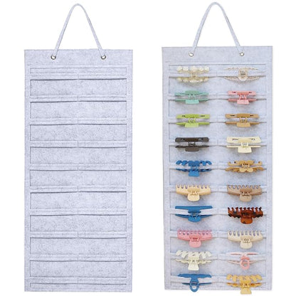 SMUK Claw Clip Organizer for Women, Hanging Mount Hair Clips Holder Organizer for Girls, Hair Bow Claw Clip Stand Storage for Wall, Door, Closet