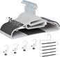 VECELO 25 Pack Coat Hangers, Premium Quality Plastic Suit Clothes Hanger, Non-Slip, Heavy-Duty, S-Shaped Opening, 360º Swivel Hook, Space-Saving for Bedroom Closet