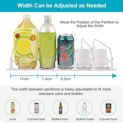 3 Pack Drink Organizer for Fridge, Self Pushing Fridge Drink Organizer, Self Pushing Soda Dispenser for Refrigerator, Automatic Drink Dispenser for Fridge, Holds up to 75 Cans (15 Rows)